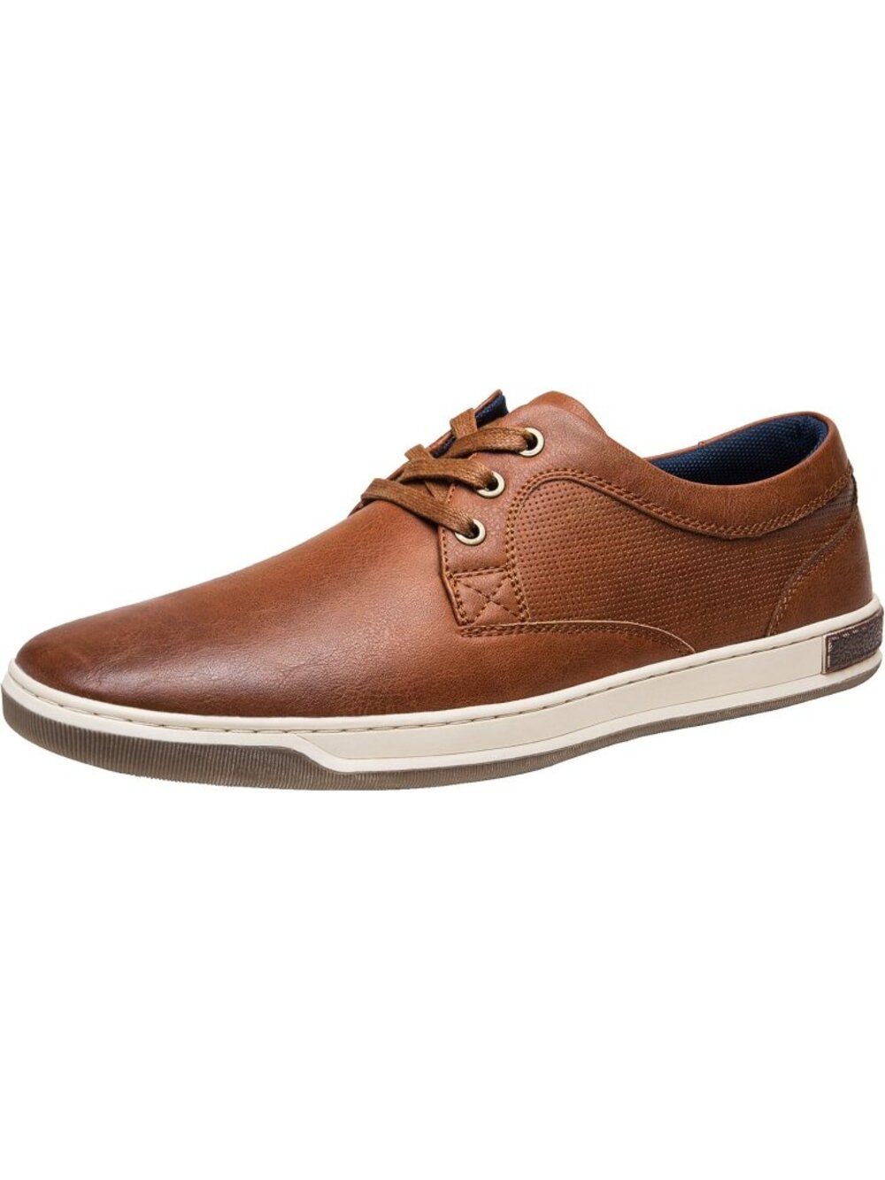 Men's Brown Coated Leather Comfortable Business Sneakers Casual Shoes